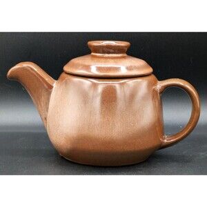Vintage 2 Cup Teapot by Frankoma in the Brown Satin Westwind Pattern